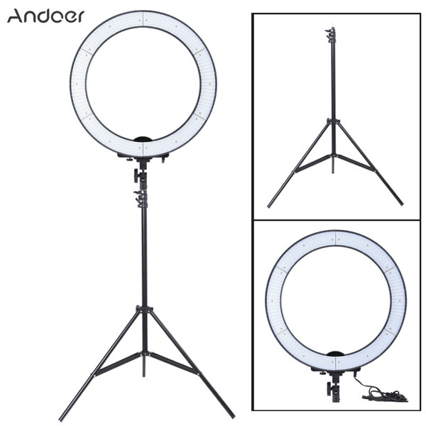 Free Shipping to RU Andoer LA-650D Ring Light Photography Video Light 40W 5500K Photographic Lighting with 2m Studio Light Stand