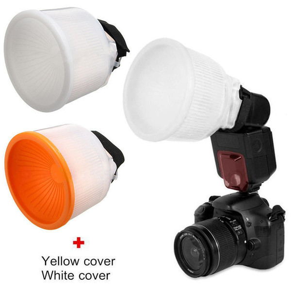 Universal Lambency Cloud Flash Diffuser Softbox Reflector with Dome Cover Kit fits all flashes Orange & white cover