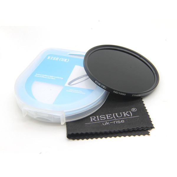 filter freeshipping RISE(UK) 77mm 1000 Optical Slim Neutral Density ND 1000 Lens Filter for SLR DSLR+gift