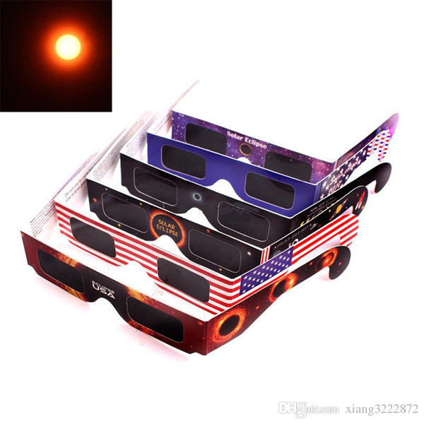 2017 USA Solar Eclipse Glasses Paper Solar Glass Viewing Eyeglasses Protect Your Eyes Safe when 21th August DHL Free Fast Shipping