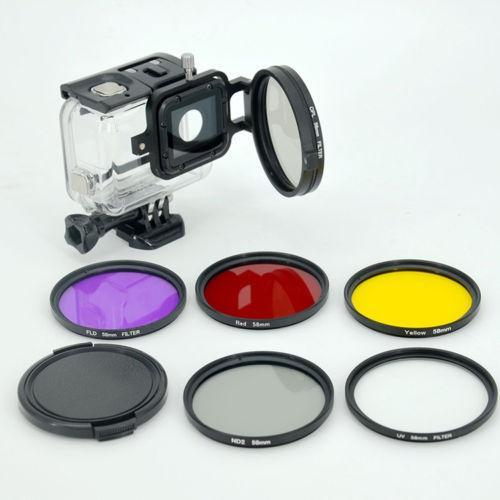 58mm UV/CPL/ND filter kit/set for Gopro Hero 5 Black waterproof housing case