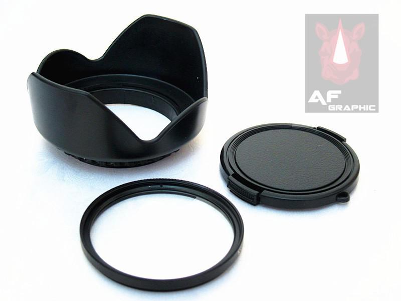 F216 Digital Camera Lenses Lens Protect UV Filter + Flower Lens Hood + Lens Cap Set fit ALL 40.5mm Filter Size NEW