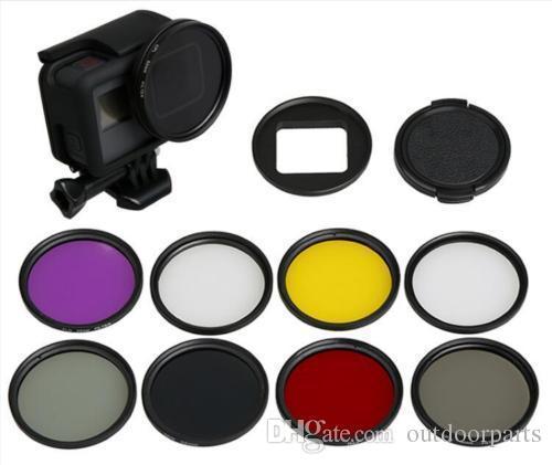 10 in 1 Gopro Filters 8 color w/Adapter Cap 52mm UV FLD Filter for Gopro Hero5