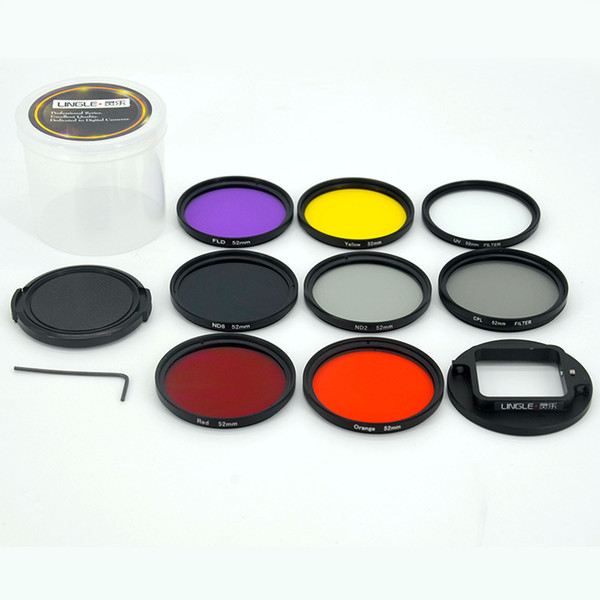 11 in 1 52mm UV/CPL/ND/COLOR filter kit/set for Hero 7 6 5 Black action camera