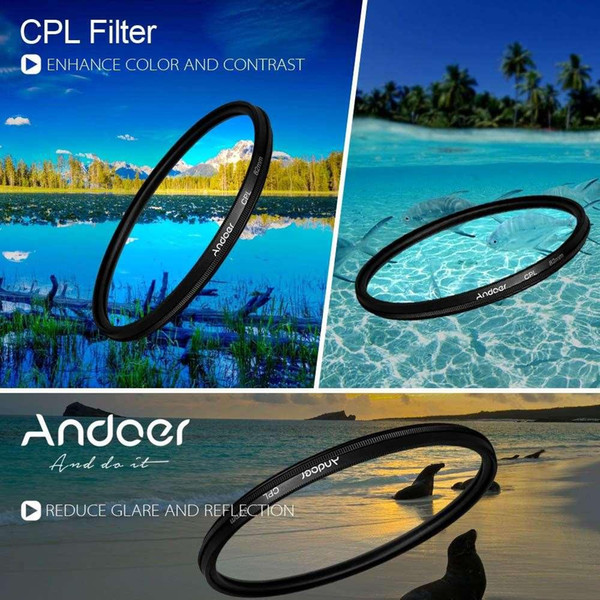 Andoer 52mm Digital Slim CPL Circular Polarizer Polarizing Glass Filter for Canon Nikon Sony DSLR Camera Lens