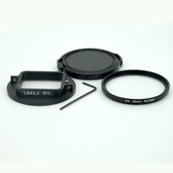 52mm Circular UV/CPL filter+lens cover+connect ring+storage bag kit for Hero 7 6 5 Black action camera