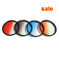 Wholesale-82mm Graduated Color Filter Kit Gradual Color ND Grey Blue Orange Red Filter