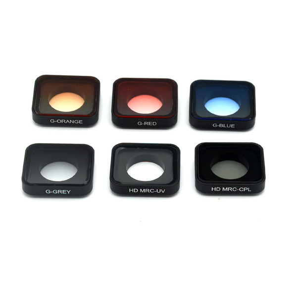 Screw free 6 in 1 color filter lens protective cover replacement For Hero 7 6 5 Black action camera