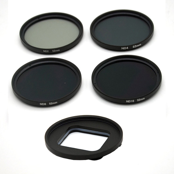 Screw free 52mm 5 in 1 ND2/ND4/ND8/ND16 filter kit/set for Hero 7 6 5 Black action camera