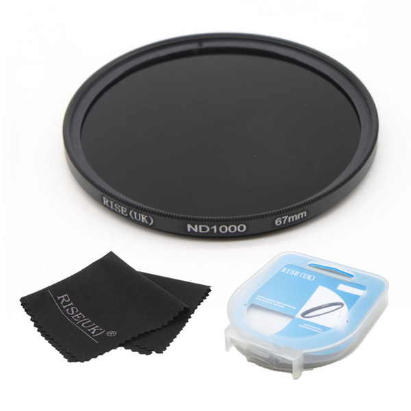 filter free shipping RISE(UK) 67mm 1000 Optical Slim Neutral Density ND 1000 Lens Filter for SLR DSLR