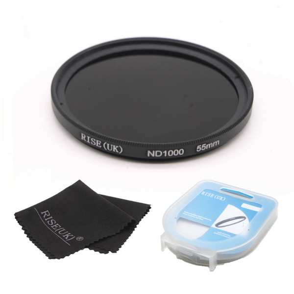 lens filter free shipping RISE(UK) 55mm ND1000 Optical Slim Neutral Density ND 1000 Lens Filter for SLR DSLR camera