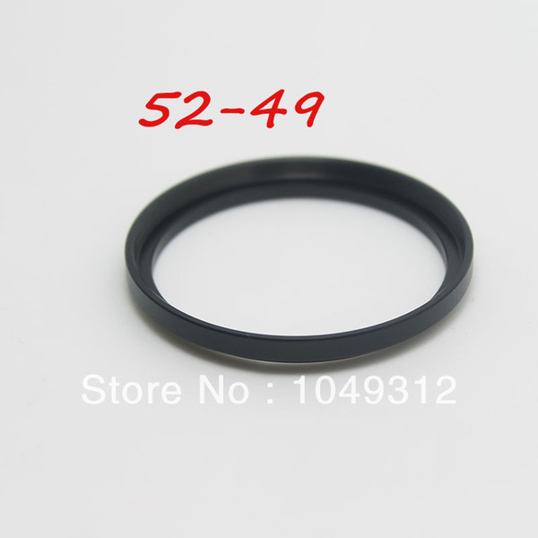 Wholesale- lower price 52 - 49 Black Metal step down adapter Ring 52mm to 49mm