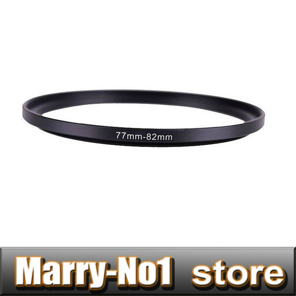 Wholesale- 2pcs 77mm to 82mm 77mm-82mm 77-82 Metal Step-Up Lens Filter Ring Adapter Black