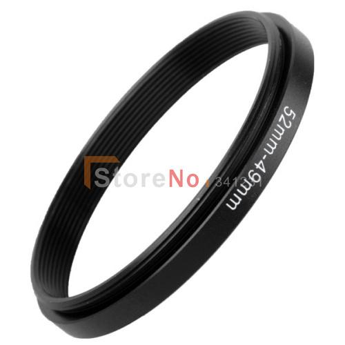 Wholesale- 52mm to 49mm 52-49 mm Metal Lens Step Down Lens Filter Ring Adapter Black With Tracking Number