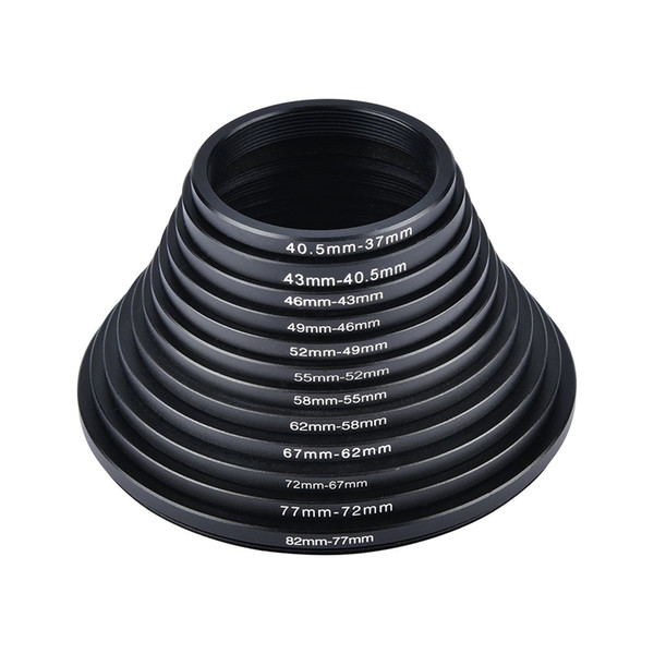 Wholesale- JUST NOW Camera Lens Filter Step Down Ring Set Thread Male to Female Stepping Adapter 82-77-72-67-62-58-55-52-49-46-43-40.5-37mm