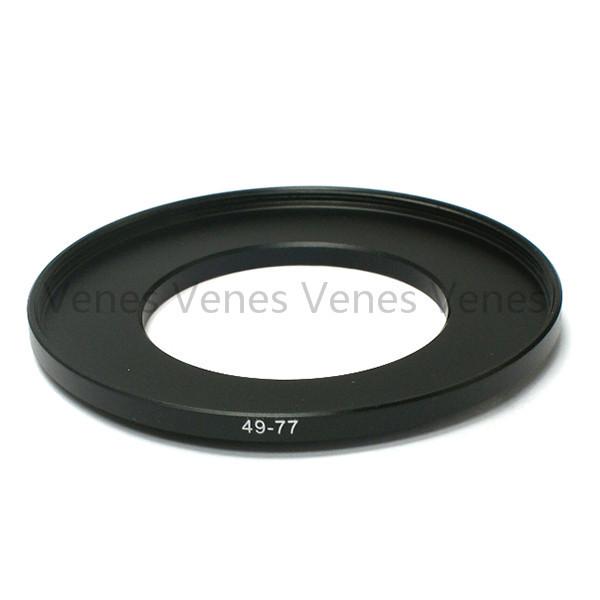 Wholesale- 49-77mm Step-Up Metal Lens Adapter Filter Ring / 49mm Lens to 77mm Accessory