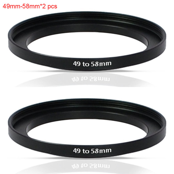 Wholesale- JUST NOW High-quality 2PCS 49-58MM Step-Up Ring Filter Adapter (49MM Lens to 58MM Accessory) (2 PCS Ring Filter Adapter)