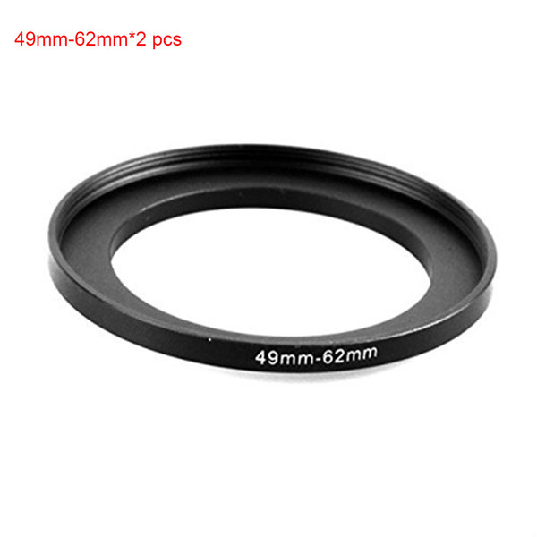 Wholesale- JUST NOW High-quality 2PCS 49-62MM Step-Up Ring Filter Adapter (49MM Lens to 62MM Accessory) (2 PCS Ring Filter Adapter)