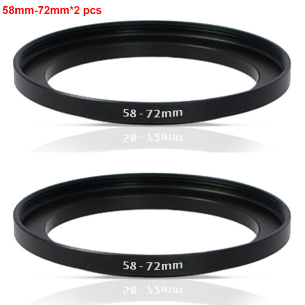 Wholesale- JUST NOW High-quality 2PCS 58-72MM Step-Up Ring Filter Adapter (58MM Lens to 72MM Accessory) (2 PCS Ring Filter Adapter)