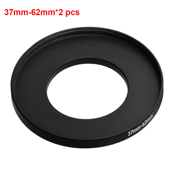 Wholesale- JUST NOW High-quality 2PCS 37-62MM Step-Up Ring Filter Adapter (37MM Lens to 62MM Accessory) (2 PCS Ring Filter Adapter)