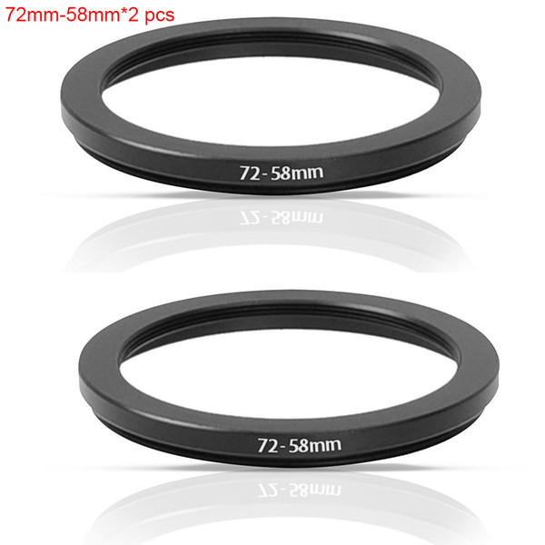 Wholesale- JUST NOW High-quality 2 PCS 72-58MM Step-Down Ring Filter Adapter (72MM Lens to 58MM Accessory) (2 PCS Ring Filter Adapter)