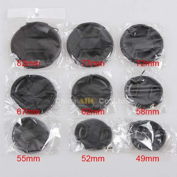 9pcs Camera lens cap lens front cover 49mm 52mm 55mm 58mm 62mm 67mm 72mm 77mm 82mm