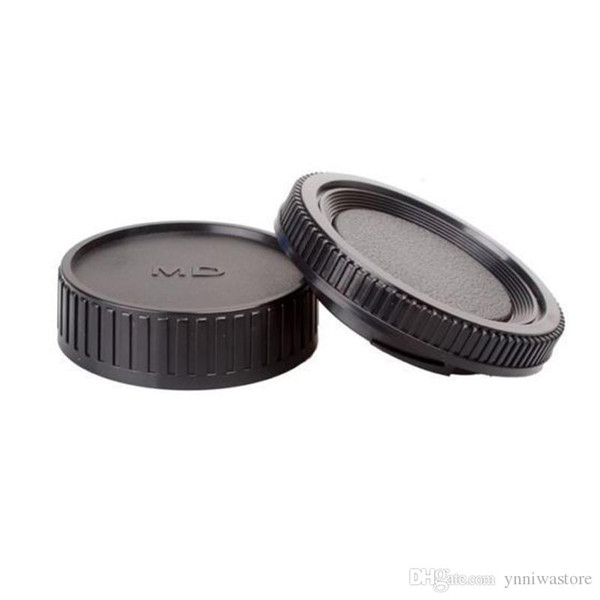 Wholesale 50Pair/lot Camera Lens Body Cover + Rear Lens Cap Hood Protector for Minolta MD MC SLR Camera and Lens