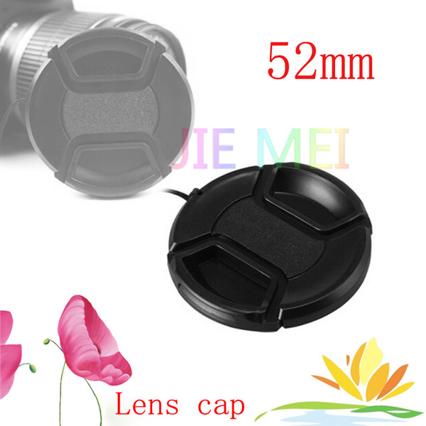 Wholesale-Free ship52mm center pinch Snap-on cap cover for camera 52 mm Lens