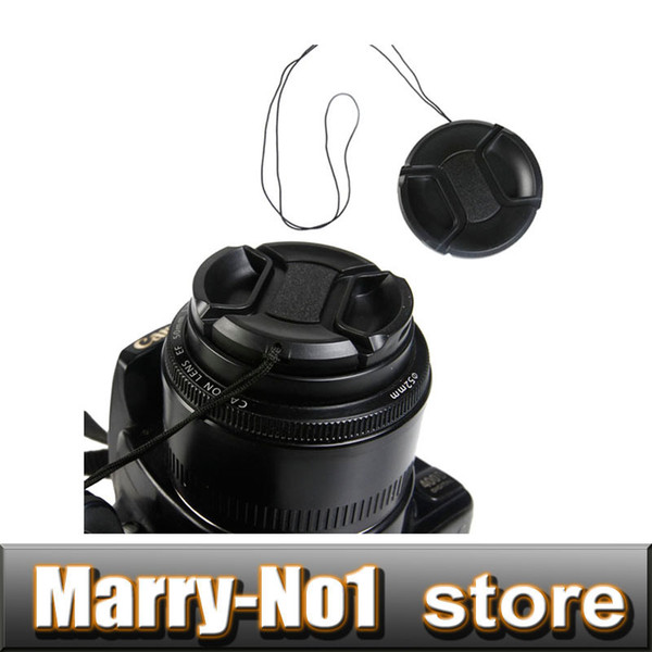 Wholesale-67 mm Center Pinch Snap-on Front Lens Cap Protection Cover for D90 D7000 D7100 18-105 18-140 16-85 lens with Strap