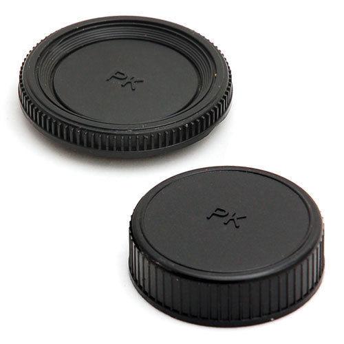 Wholesale-2 in 1 Camera Body+Lens Rear Cap Cover PK For Pentax K20D K2000D K7 K5 Kr Kx Km AF04