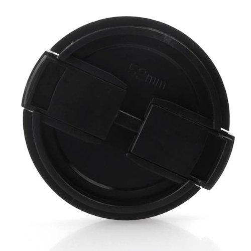 Wholesale-2x TextuRed Black Plastic 52mm Lens Cover Cap For Camera