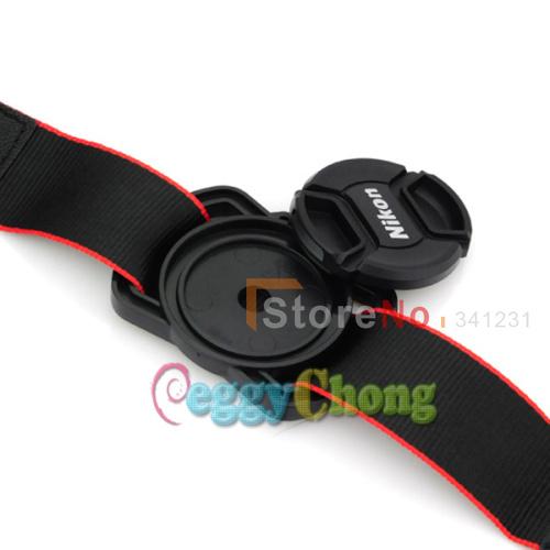 Wholesale-52mm Lens cover Holder prevent lost button anti lost strap buckle +52mm Nik0n Lens cap With tracking Number