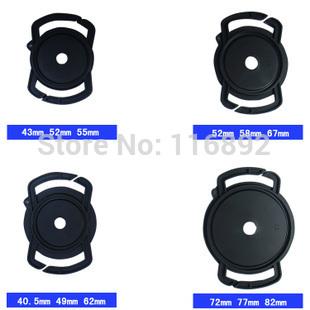 Wholesale-4pcs/lot 40.5/49/52/55/58/62/67/72/77/82mm Universal Lens Cap Camera Buckle Lens Cap Holder Keeper free shipping