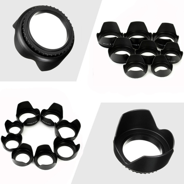 Flower Petal Tulip Lens Hood Screw Mount for Canon nikon d5200 d5300 d7000 d7100 7D 80D 800D 49mm - 82mm