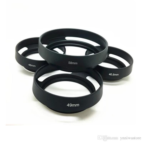 10pcs/lot 40.5 43 46 49 52 55 58 62 67mm Black Vented Curved Metal camera lens Hood for Leica M camera