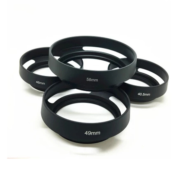 10pcs/lot 40.5 43 46 49 52 55 58 62 67mm Black Vented Curved Metal camera lens Hood for Leica M camera