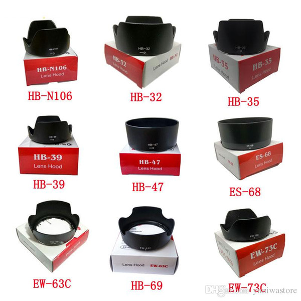 10piece HB-N106 HB-32 HB-35 HB-39 HB-47 HB-69 ES-68 EW-63C EW-73C camera Lens Hood for nikon/canon lens camera with package box