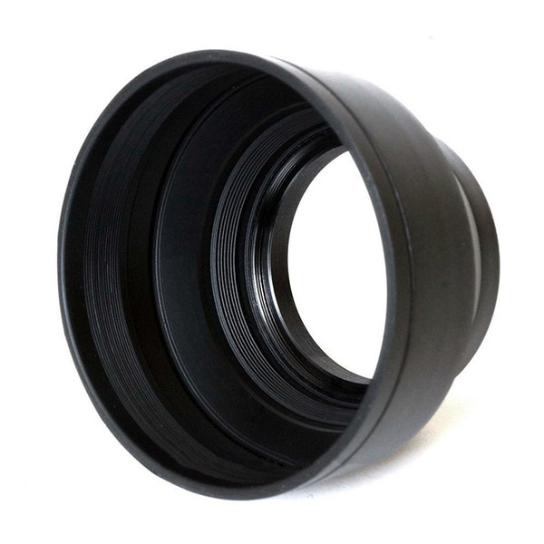 55mm Professional 3 Stage Section Collapsible Universal Rubber Multi-Lens Hood