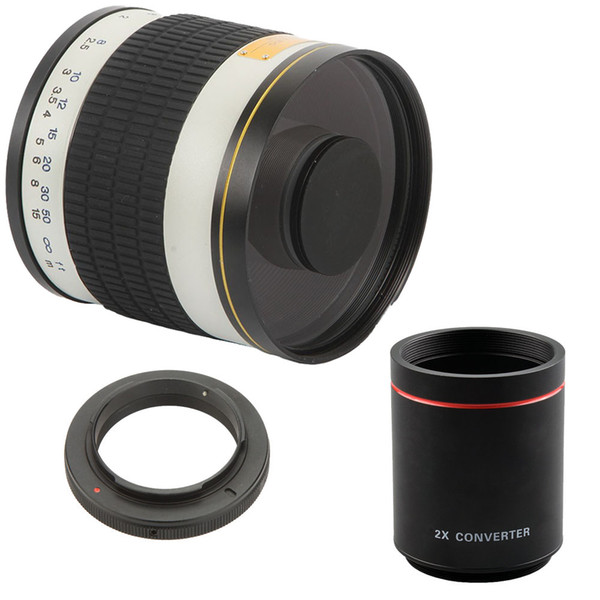 500mm F/8 Telephoto Mirror Lens + 2X Teleconverter For Canon T7 T7i T6 T6i T5 T5i 700D 70D 60D 600D 550D Digital Camera