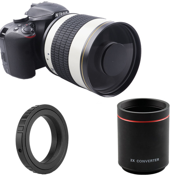 500mm F/8 Super Telephoto Mirror Lens + 2X Teleconverter For Nikon Sony Canon EOS 80D 77D 700D 70D 60D 600D 550D Digital Camera