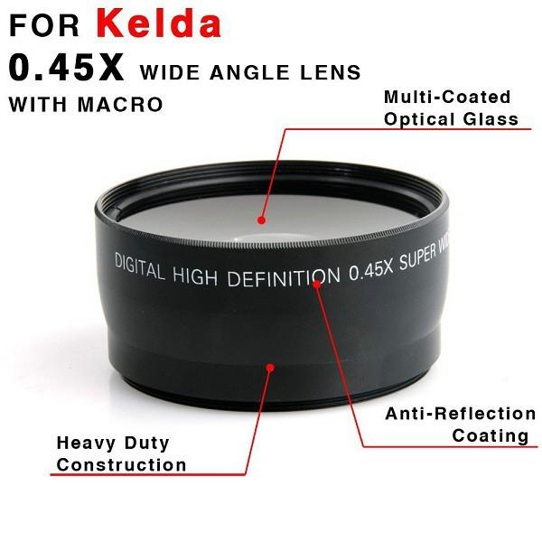 58MM 0.45x Wide Angle Lens + Macro Lens for Canon EOS 500D/ 1000D/ 550D/ 60 and Nikon Sony cameras with 58mm Filter Thread