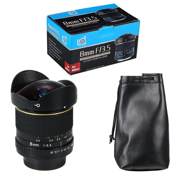 Lightdow 8mm F/3.5 Ultra Wide Angle Fisheye Lens for Nikon DSLR Camera D3100 D3200 D5200 D5500 D7000 D7200 D800 D700 D90 D7100