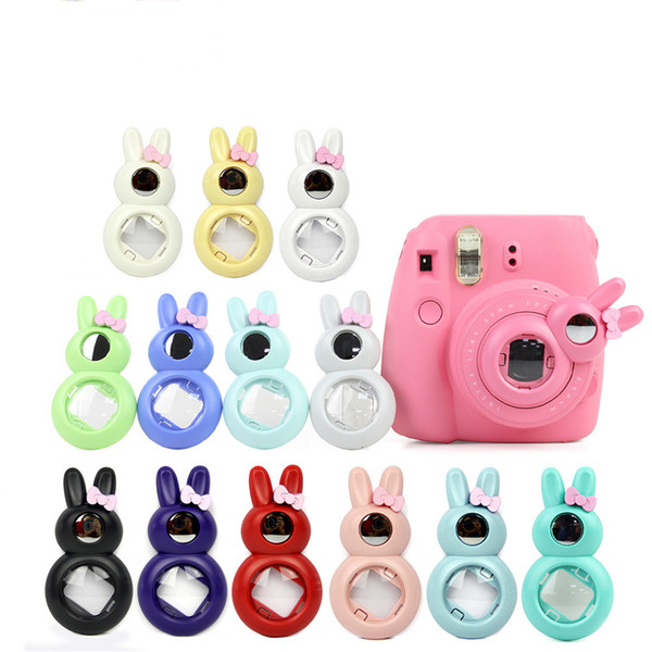 Mini Rabbit Style Close-Up Lens with Self-Portrait Mirror for Fujifilm Instax Mini 8, Mini 7S Instant Film Camera (Blue/Red/Pink/Black/White