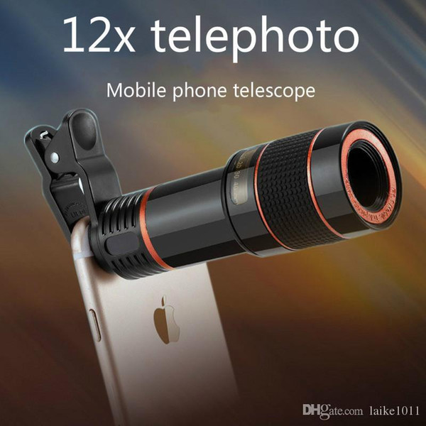 12X Long-focus Mobile Phone Lenses Zooming and Telescoping External Mobile Phone 8 X Camera Lens for iPhone Sumsung