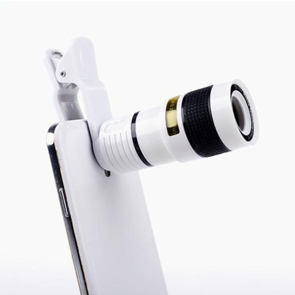 Camera Lens 8x Telephoto Lens Fisheye Wide Angle Macro Lens for iPhone 7 6s plus Samsung Galaxy S8 S7 Edge 20pcs