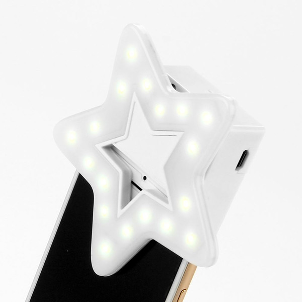 ET Phone Selfie Flash Led Light Adjustable Mobile Phone Fill Light for iphone 6 7 8 Plus LED Flashing Light Ring Clip Phone Lens