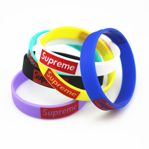 Hot suprme silicone wristbands Tide supre 6-color silicone wristband Sup Bracelet