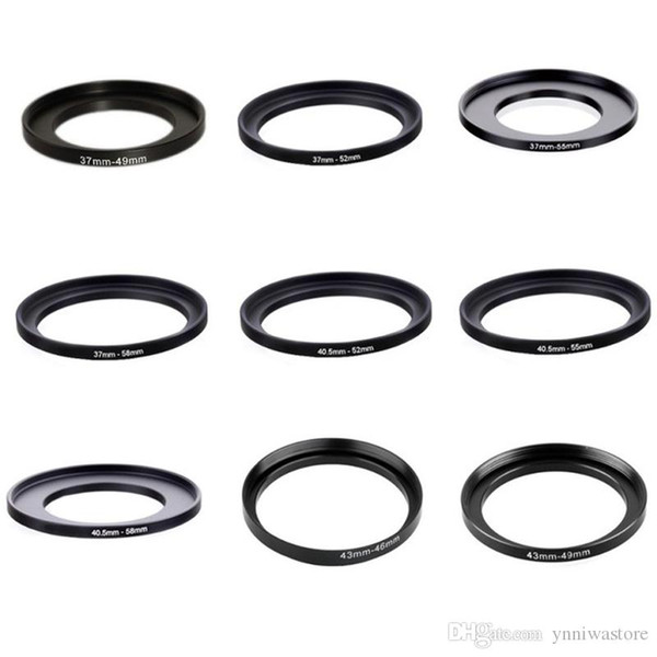 10pcs 37-49 37-52 37-55 37-58 40.5-52 40.5-55 40.5-58 43-46 43-49mm Metal Step Up Rings Lens Adapter Filter Set