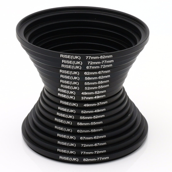 ring mount RISE(UK)18pcs 37-82mm 82-37mm Lens Step Up Down Ring Filter Adapter Set 37 49 52 55 58 62 67 72 77