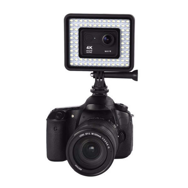 W&S 80 LED Video Light 700LM 6000K Dimmable Photography Light Lighting Panel With Camera Mount for Gopro 6/5/4 3 SJCAM Xiaoyi